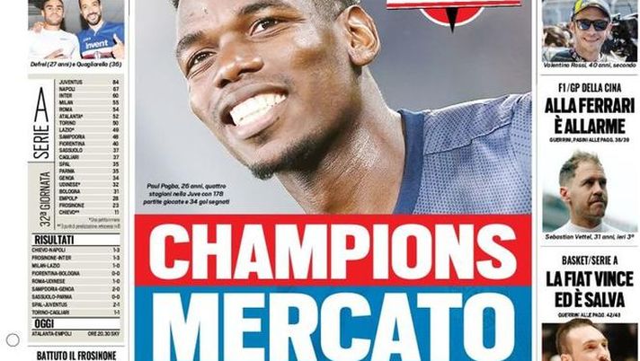 Prima Pagina, Tuttosport: “Champions mercato. Cairo attacca arbitri e Milan. L’Inter c’è e torna a +5”  Prima Pagina, Tuttosport: “Champions mercato. Cairo attacca arbitri e Milan. L’Inter c’è e torna a +5”
