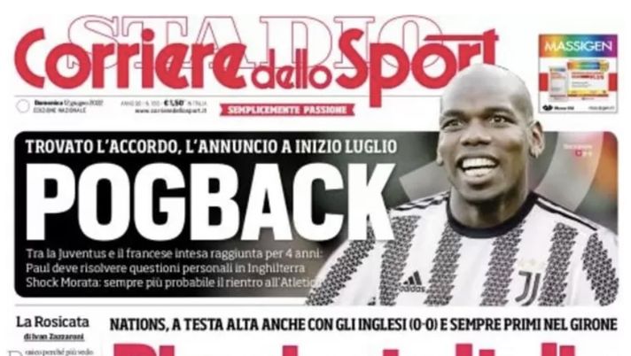 Prima Pagina, Corriere dello Sport: “Rimpianto Italia. Pogback” - immagine 1