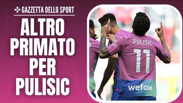 esultanza gol Christian Pulisic AC Milan Milan-Lecce 3-0 Serie A 2023-2024