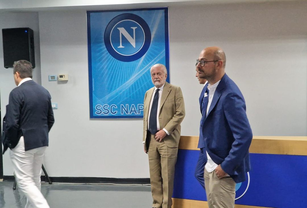 Il presidente De Laurentiis è arrivato in sala