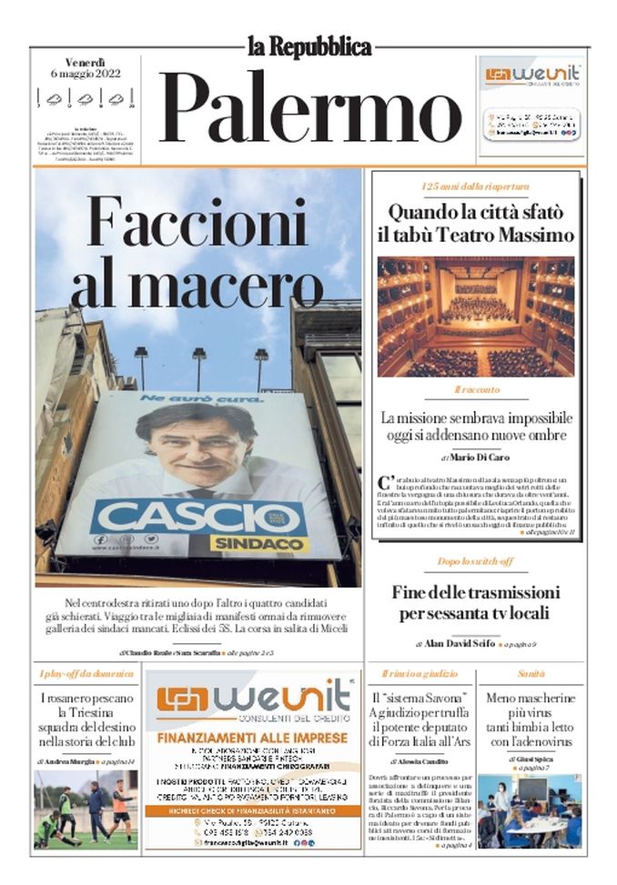 Prima Pagina, La Repubblica-Palermo: “I rosanero pescano la squadra del destino”  Prima Pagina, La Repubblica-Palermo: “I rosanero pescano la squadra del destino” - immagine 1