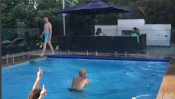 VIDEO / Tale padre, tale figlio: il papà di David Luiz fa un centro clamoroso in piscina