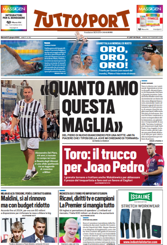 EDICOLA / TS: Milan ad alta tensione. Maldini, sì al rinnovo a budget ridotto - immagine 1