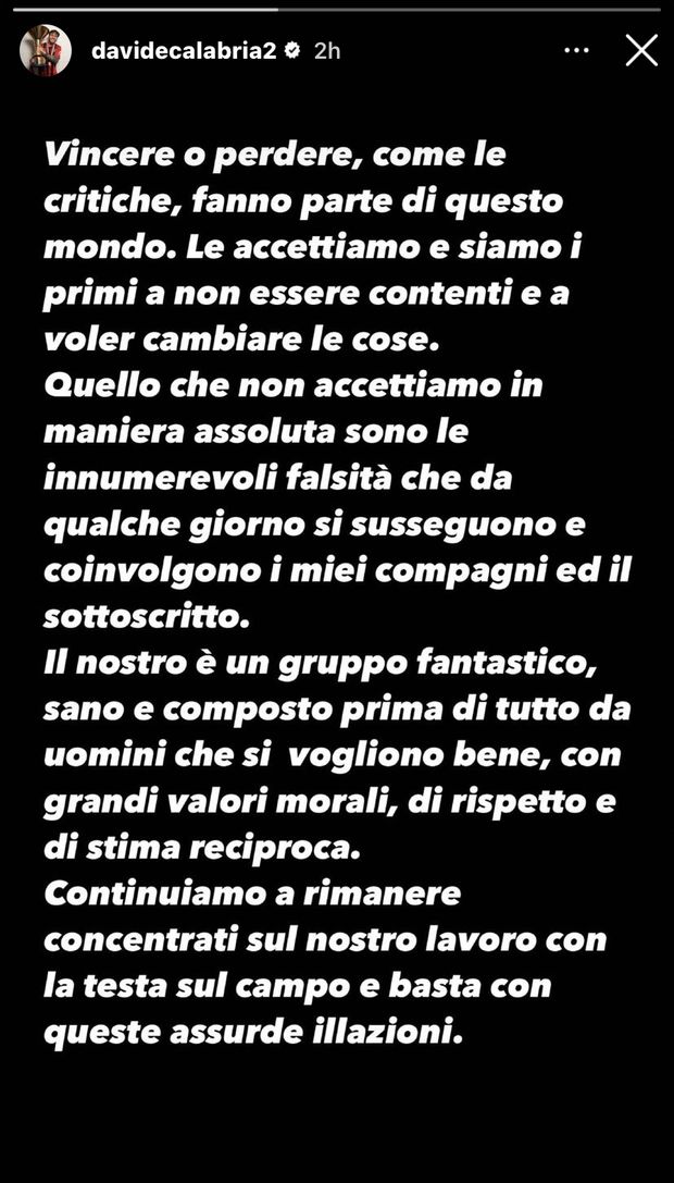Milan, Calabria zittisce le fake news: “Siamo un gruppo fantastico. Sulle falsità…”- immagine 2
