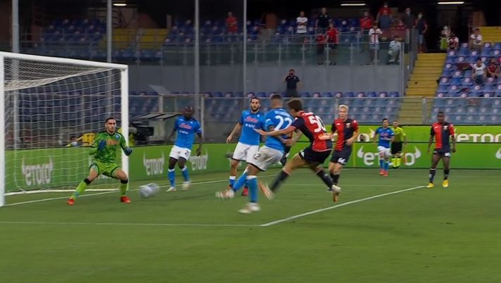 Genoa-Napoli, Cambiaso porta il risultato in parità: è 1-1 