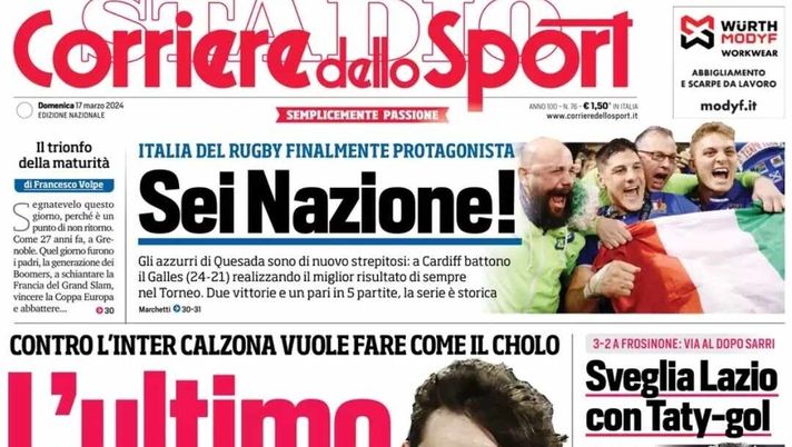 PRIMA PAGINA CORRIERE DELLO SPORT OGGI: “L’ultimo Napoli, Europa dentro o fuori” - immagine 1