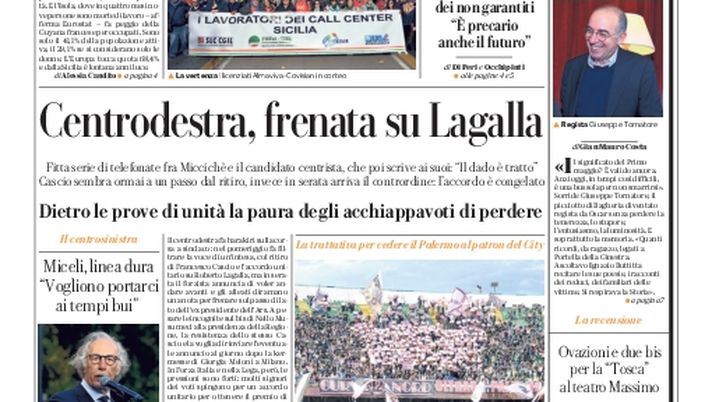 Prima Pagina, La Repubblica-Palermo: “Aspettando lo sceicco obiettivo B subito” - immagine 1