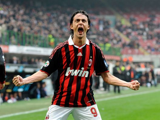Inzaghi quando indossava la maglia rossonera Inzaghi quando indossava la maglia rossonera