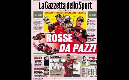 Prima Pagina, La Gazzetta dello Sport: “Abraham show nel derby, Mou è re di Roma” Prima Pagina