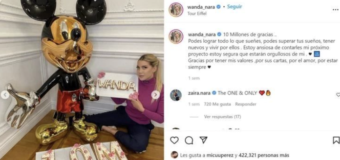 Wanda Nara ha raggiunto i 10 milioni di followers e ha preso in giro China Suárez- immagine 2
