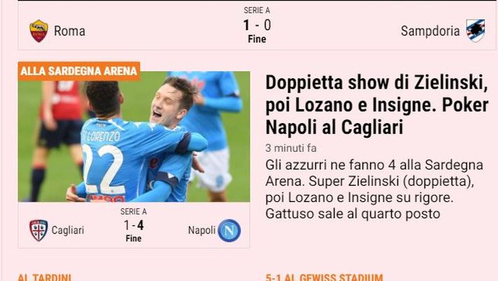 Gazzetta: Show di Zielinski, poi Lozano e Insigne 