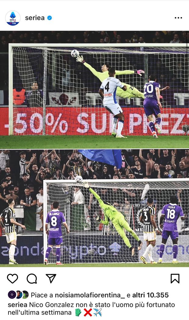 La Serie A sui social: “Povero Nico Gonzalez, non il giocatore più fortunato”- immagine 2