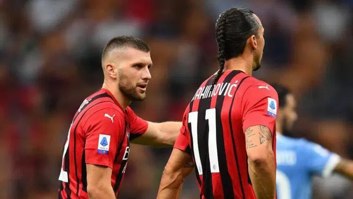 Zlatan Ibrahimovic e Ante Rebic, calciatori del Milan (Getty Images)