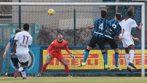 MILAN, ITALY - JANUARY 23: Ibrahim Karamoko scores his goal during the Primavera 1 TIM match between FC Internazionale U19 and Torino FC U19 at Suning Youth Development Centre in memory of Giacinto Facchetti on January 23, 2021 in Milan, Italy. (Photo by Emilio Andreoli - Inter/Inter via Getty Images) MILAN, ITALY - JANUARY 23: Ibrahim Karamoko scores his goal during the Primavera 1 TIM match between FC Internazionale U19 and Torino FC U19 at Suning Youth Development Centre in memory of Giacinto Facchetti on January 23, 2021 in Milan, Italy. (Photo by Emilio Andreoli - Inter/Inter via Getty Images)