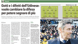 Messaggero veneto: Gotti e i difetti dell’Udinese. Vuole cambiare la difesa per potere segnare di più