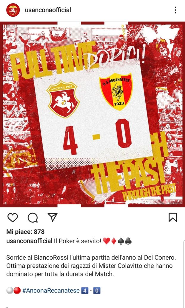 “Poker servito”: l’Ancona esulta per il derby vinto con la Recanatese- immagine 2