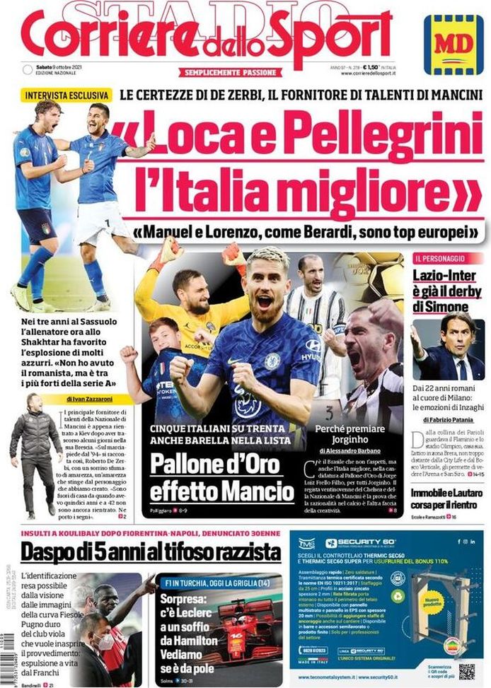 Prima Pagina, Corriere dello Sport: “Loca e Pellegrini, l’Italia migliore” Prima Pagina, Corriere dello Sport: “Loca e Pellegrini, l’Italia migliore” - immagine 1