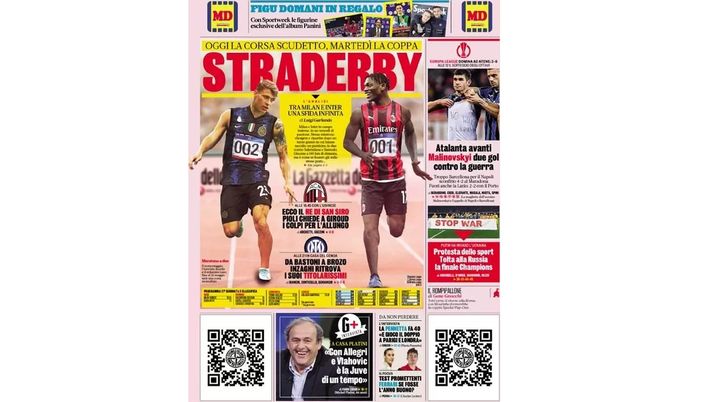 Prima Pagina, La Gazzetta dello Sport: “Atalanta, Malinovskyi 2 gol contro la guerra” Prima Pagina