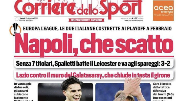 IL NAPOLI SUI MEDIA – Le prime pagine dei giornali di oggi 10 DICEMBRE - immagine 1