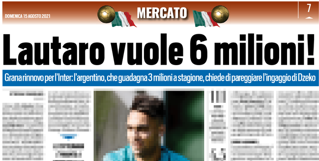 Il titolo scelto da TuttoSport Il titolo scelto da TuttoSport