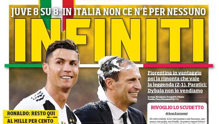 Prima Pagina, Corriere dello Sport: “Infiniti. Ronaldo: resto qui. Lazio, un folle ko”  Prima Pagina, Corriere dello Sport: “Infiniti. Ronaldo: resto qui. Lazio, un folle ko”