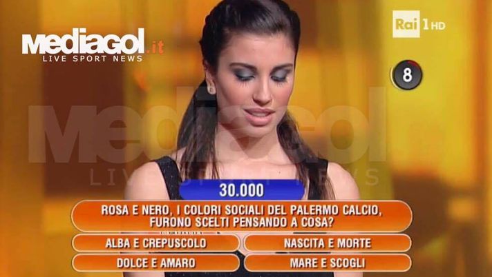 FOTO, colori del Palermo furono scelti pensando a cosa? Concorrente de L&#8217;Eredità sbaglia la risposta 