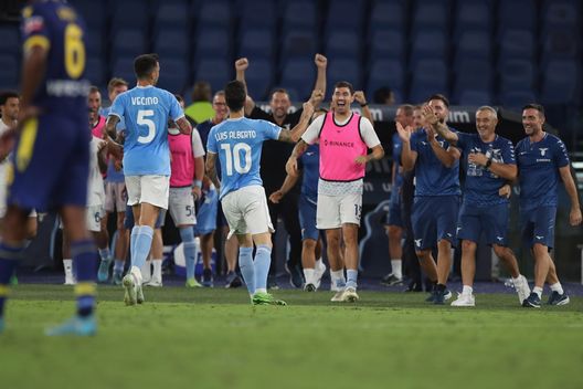 Esultanza dopo il gol di Luis Alberto Esultanza dopo il gol di Luis Alberto