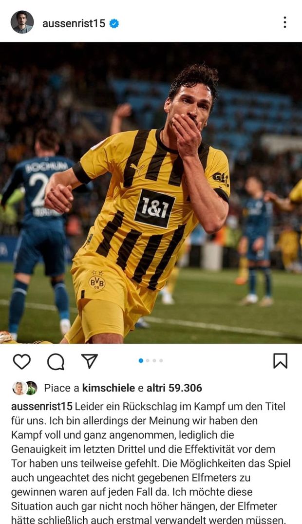 Dortmund-Bayern, lotta e mistero social: Hummels critica il Var, Muller mette mi piace- immagine 3
